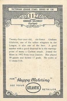 1958 Atlantic Petrol Stations Victorian League Stars #112 Graham Gilchrist Back